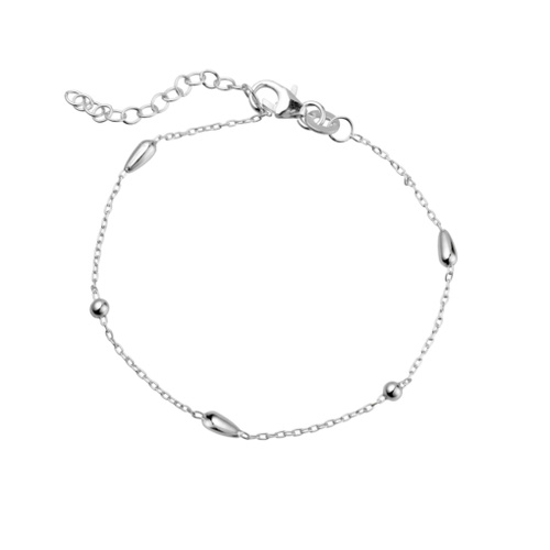 Indulge Sterling silver teardrop fine chain bracelet