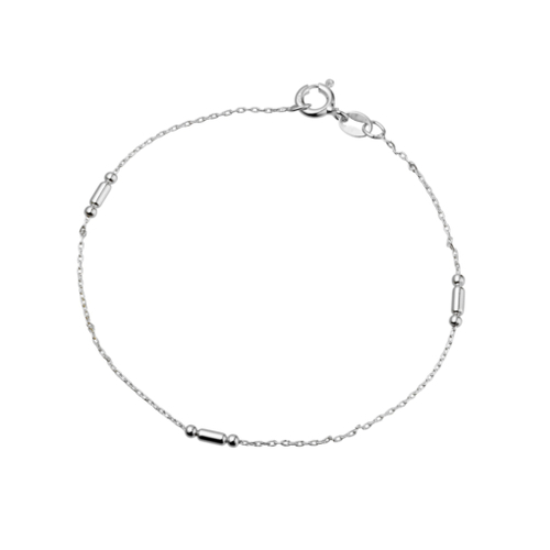 Sterling silver bracelet with cylinder and ball detail