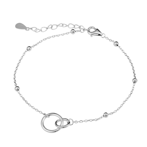 Sterling silver linked circle bracelet with ball detail