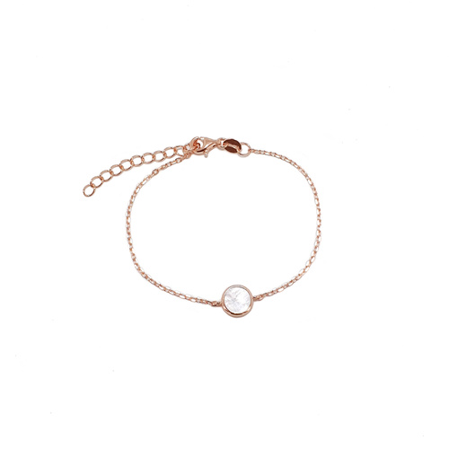 ROSE GOLD MOTHER OF PEARL DISC BRACELET