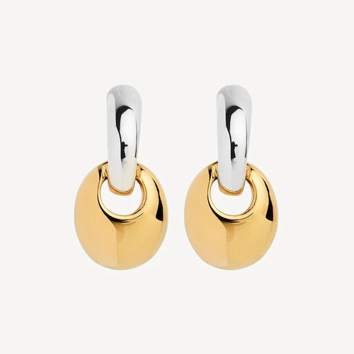 Najo Pebble Drop Earring Silver & YG