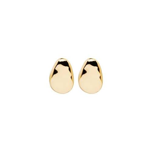 Najo Pebblestone Yellow Gold Stud Earrings