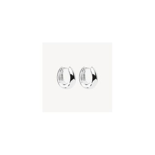 Najo Arco Silver Huggie Earrings