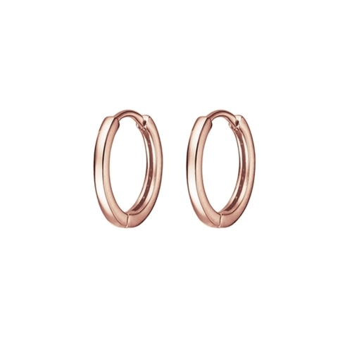 Rose Gold Plated Sterling Silver 12mm huggie earrings