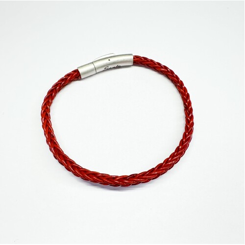 RED THIN LEATHER ROPE STYLE BRACELET