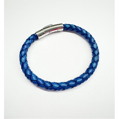 ANTIQUE BLUE LEATHER TUBE BRACELET