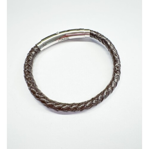 BROWN LEATHER ADJUSTABLE BRACELET 20, 21 AND 22CM