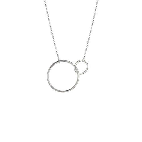 Indulge Sterling silver double circle necklace