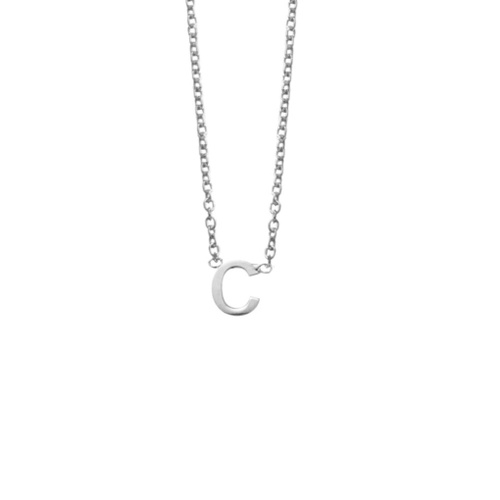 Indulge Sterling Silver necklace with initial pendant - C