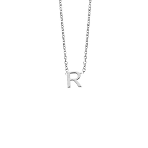 Sterling Silver necklace with initial pendant - R