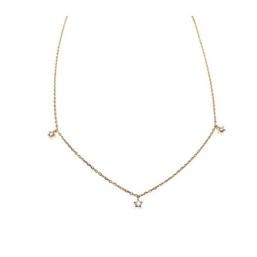 ROSE GOLD DANGLE CZ CHOKER NECKLACE