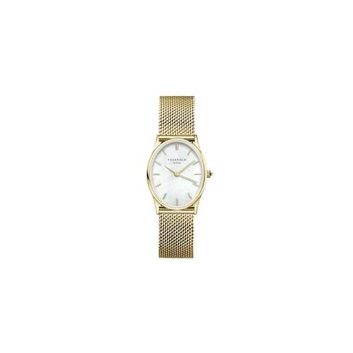 Rosefield Oval Gold Tone Mesh Strap Watch