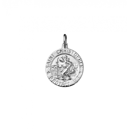 Indulge Sterling Silver St. Christopher Medallion Necklace