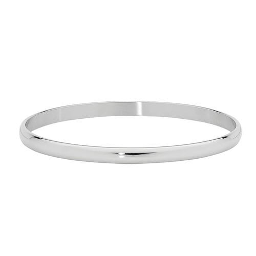 Ellani Stainless Steel 5mm Bangle Silver