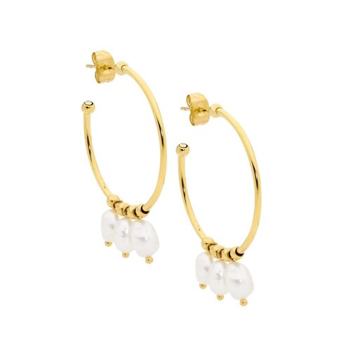 Ellani Stainless Steel Hoop Earrings YG