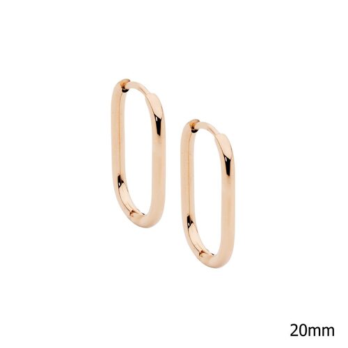 Ellani Stainless Steel 20mm Oval Hoop Earrings RG