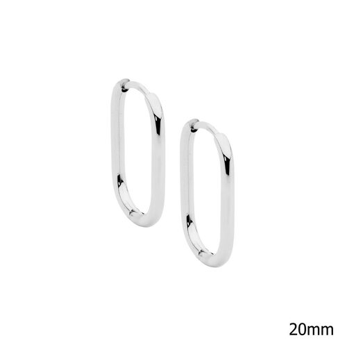 Ellani Stainless Steel 20mm Oval Hoop Earrings