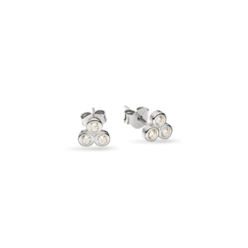 925 Sterling Silver Trio CZ Circle Stud