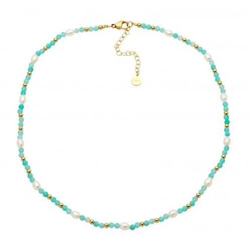 Ellani Amazonite beads with freshwater pearls