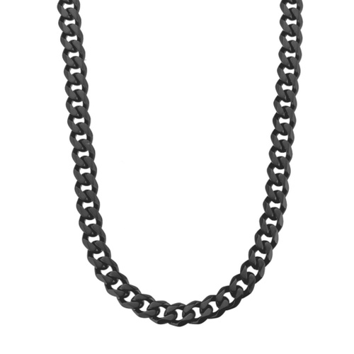 Indulge Black Plated Stainless Steel Cuban link chain - 60cm