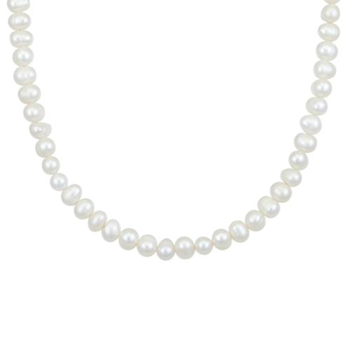 Freshwater pearl necklace with stainless steel clasp