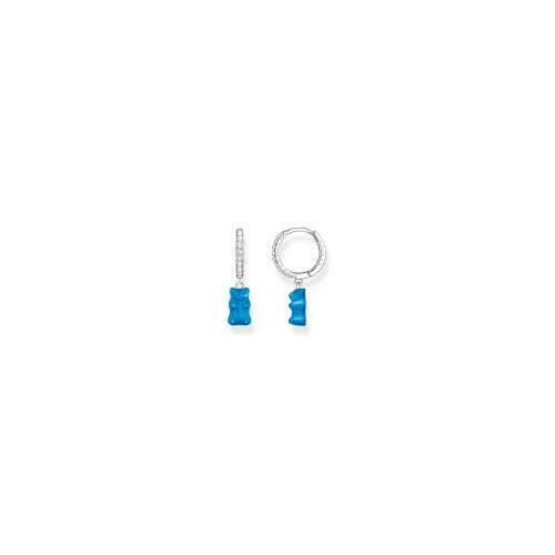 Thomas Sabo Single hoop earring with blue goldbear pendant & zirconia