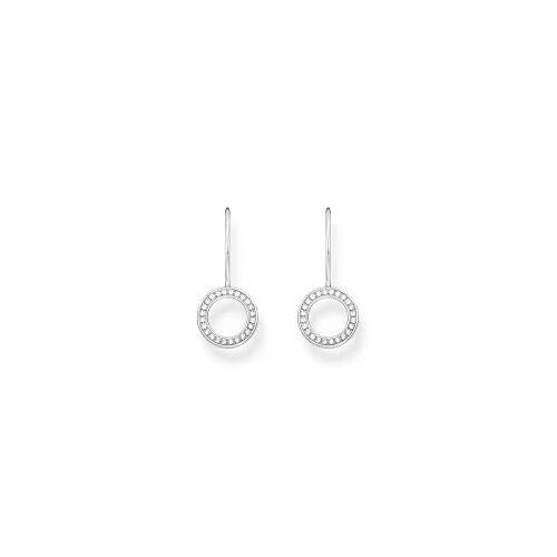 Thomas Sabo Earrings circular-shaped with white zirconia - silver