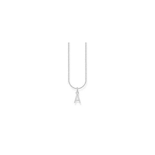 Thomas Sabo Necklace with letter pendant A and white zirconia - silver