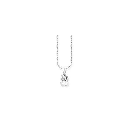 Thomas Sabo Necklace with intertwined hearts pendant and zirconia - silver