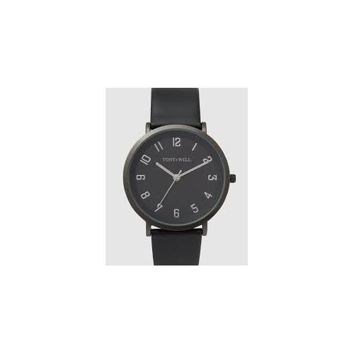 Tony + Will Astral Black Leather 41mm Watch - Black/Black/Black