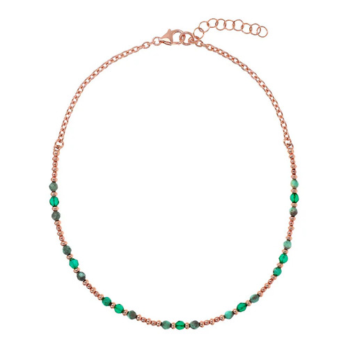 Bronzallure Green Agate Necklace