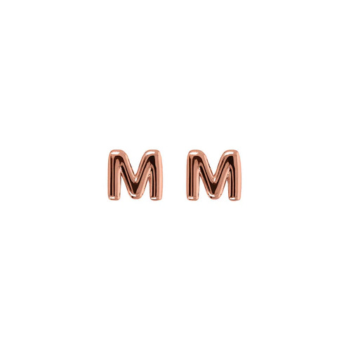 Bronzallure Stud Earrings with Letter M